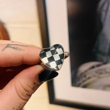 Load image into Gallery viewer, Checkmate Loveheart Plectrum and Quartz Sterling Silver Ring