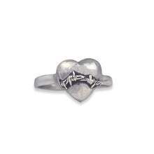 Load image into Gallery viewer, Sterling Silver LOVEFOOL Barbed Wire Heart Ring
