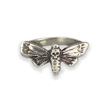 Load image into Gallery viewer, Sterling Silver Atropos Deaths Head Moth Ring