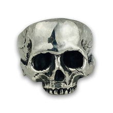 Load image into Gallery viewer, Sterling Silver Heavy Half Skull Ring