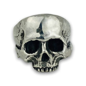 Sterling Silver Heavy Half Skull Ring