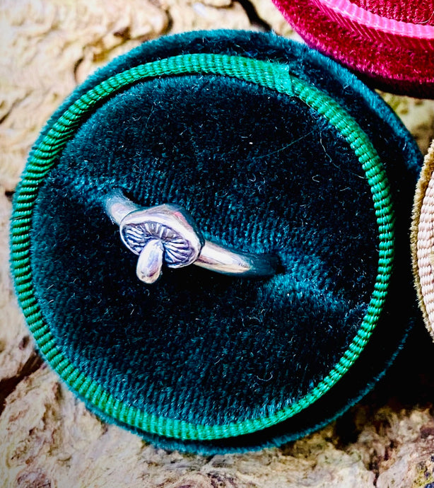 Medium Mushroom Sterling Silver Ring