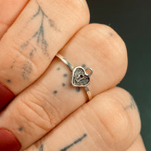 Load image into Gallery viewer, Lockdown Heart Sterling Silver Stacker Ring