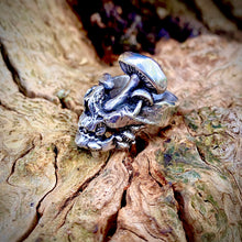 Load image into Gallery viewer, Destroying Angel Mushroom Sterling Silver Skull Ring