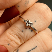 Load image into Gallery viewer, Skull Heart Sterling Silver Stacker Ring