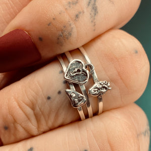 Anatomical Heart Sterling Silver Stacker Ring