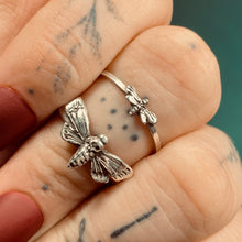 Load image into Gallery viewer, Mini Atropos Deaths Head Moth Sterling Silver Stacker Ring