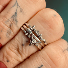 Load image into Gallery viewer, Heart Dagger Sterling Silver Stacker Ring