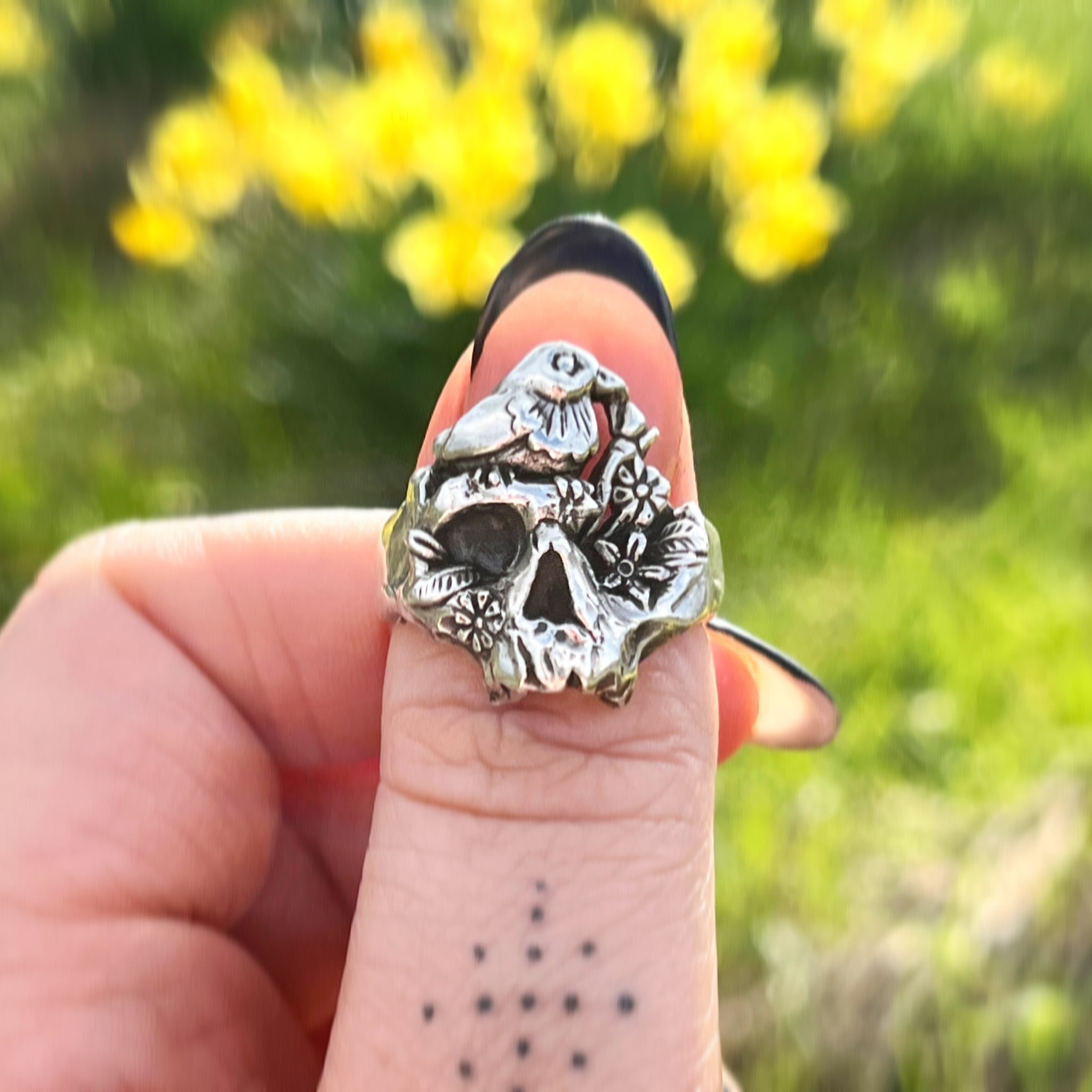 Sterling Silver Multiple Skull Ring – Badass Jewelry