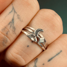 Load image into Gallery viewer, Sisters of the Moon Sterling Silver Stacker Ring