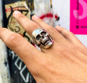 Sterling Silver GGG Heavy Anatomical Skull Ring
