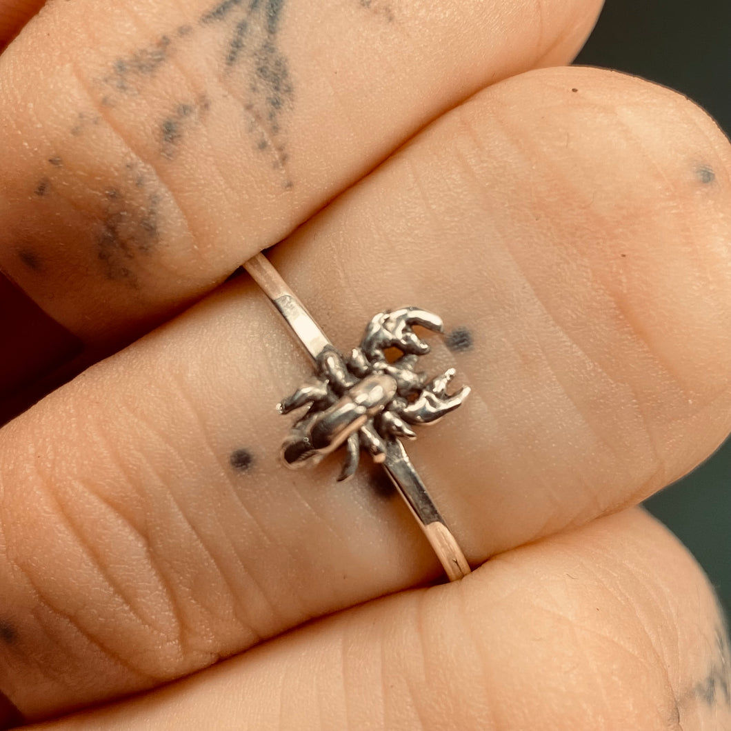 Dromopoda Scorpion Sterling Silver Stacker Ring