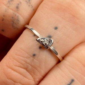 Wanna Pizza This Sterling Silver Stacker Ring