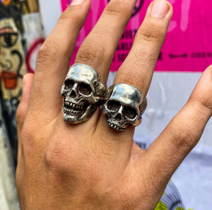 Sterling Silver Heavy Half Skull Ring